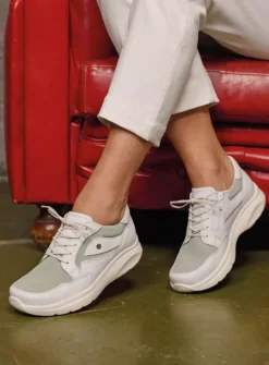 DAMES Wolky Lage Veterschoenen|Sneakers<Impact S2F - wit/grijsgroen combi stretchleer