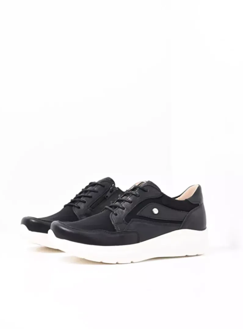 DAMES Wolky Lage Veterschoenen|Sneakers<Impact S2F - zwart combi stretch leer