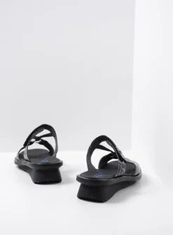 DAMES Wolky Slippers<Isa - antraciet croco lakleer