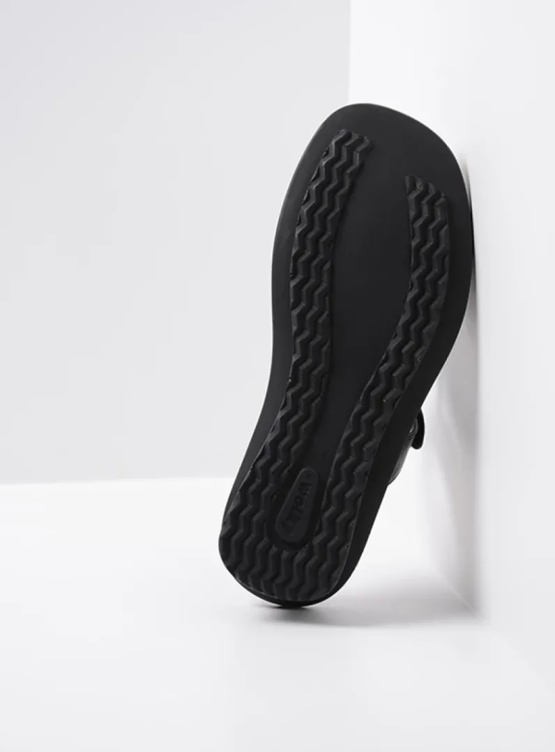 DAMES Wolky Slippers<Isa - antraciet croco lakleer