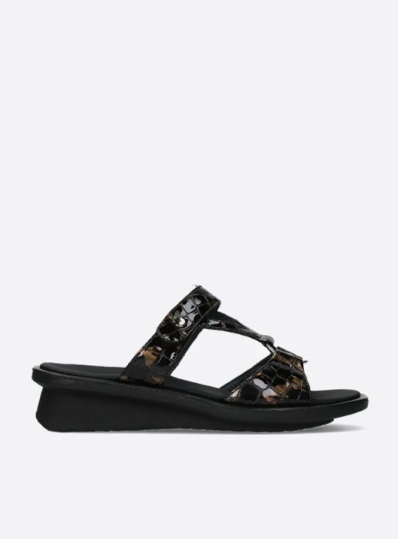 DAMES Wolky Slippers<Isa - brons croco lakleer