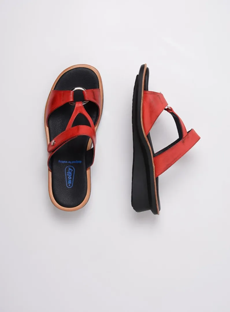 DAMES Wolky Slippers<Isa - rood leer