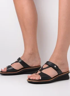 DAMES Wolky Slippers<Isa - zwart leer