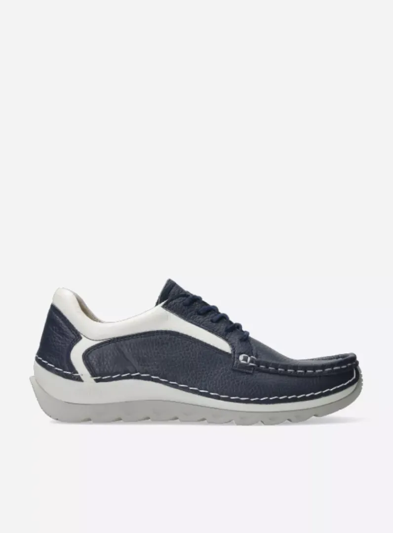 DAMES Wolky Lage Veterschoenen<Japura - blauw leer