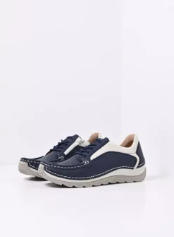 DAMES Wolky Lage Veterschoenen<Japura - blauw leer