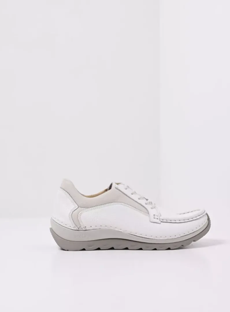 DAMES Wolky Lage Veterschoenen<Japura - wit leer