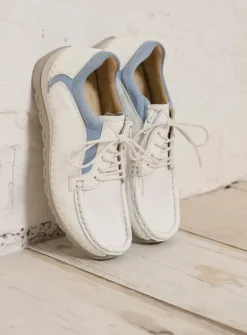 DAMES Wolky Lage Veterschoenen<Japura - wit-lichtblauw leer