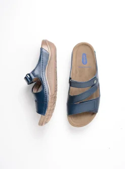 DAMES Wolky Slippers<Jasper - blauw geolied leer
