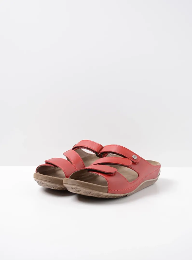 DAMES Wolky Slippers<Jasper - rood leer
