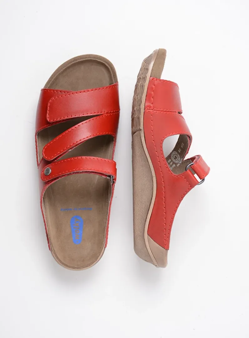 DAMES Wolky Slippers<Jasper - rood leer