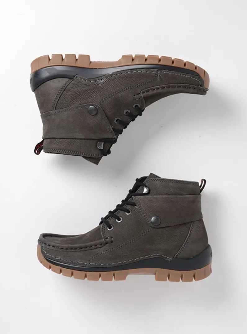 DAMES Wolky Hoge Veterschoenen|Herfst/Winter<Jump - asfalt nubuck