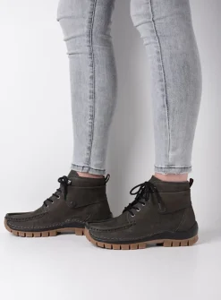 DAMES Wolky Hoge Veterschoenen|Herfst/Winter<Jump - asfalt nubuck