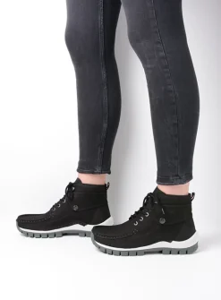 DAMES Wolky Hoge Veterschoenen|Herfst/Winter<Jump - zwart grijsgroen nubuck