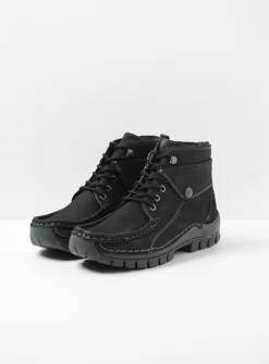 DAMES Wolky Hoge Veterschoenen|Herfst/Winter<Jump - zwart nubuck