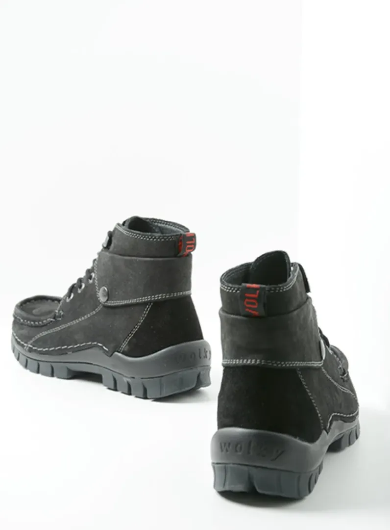 DAMES Wolky Hoge Veterschoenen|Herfst/Winter<Jump - zwart nubuck