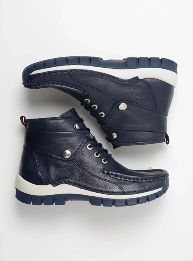 DAMES Wolky Hoge Veterschoenen<Jump Summer - denim leer