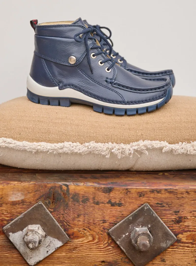 DAMES Wolky Hoge Veterschoenen<Jump Summer - denim leer