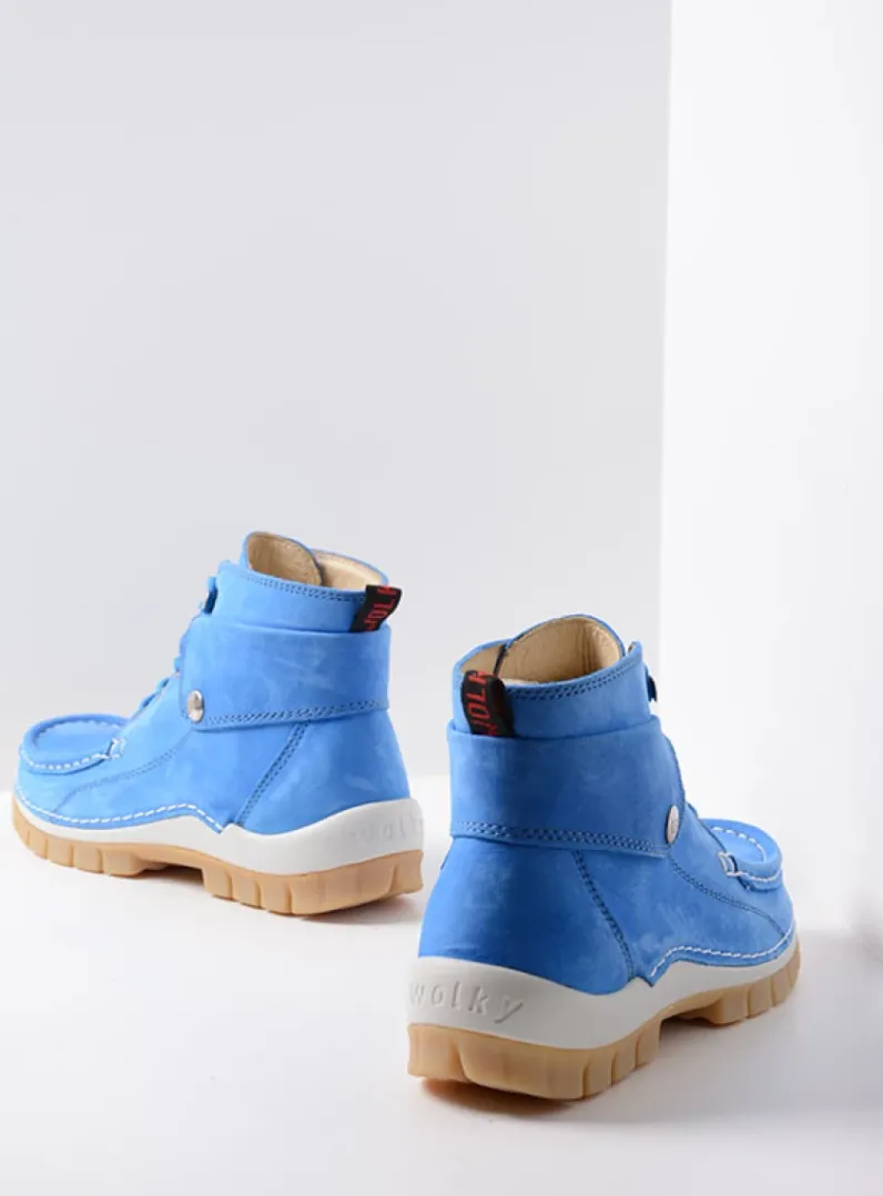 DAMES Wolky Hoge Veterschoenen<Jump Summer - hemelsblauw nubuck