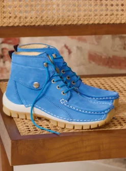 DAMES Wolky Hoge Veterschoenen<Jump Summer - hemelsblauw nubuck