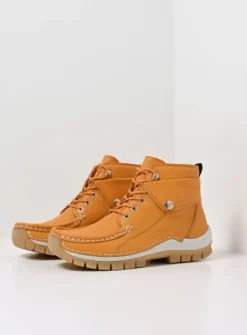 DAMES Wolky Hoge Veterschoenen<Jump Summer - lichtoranje leer