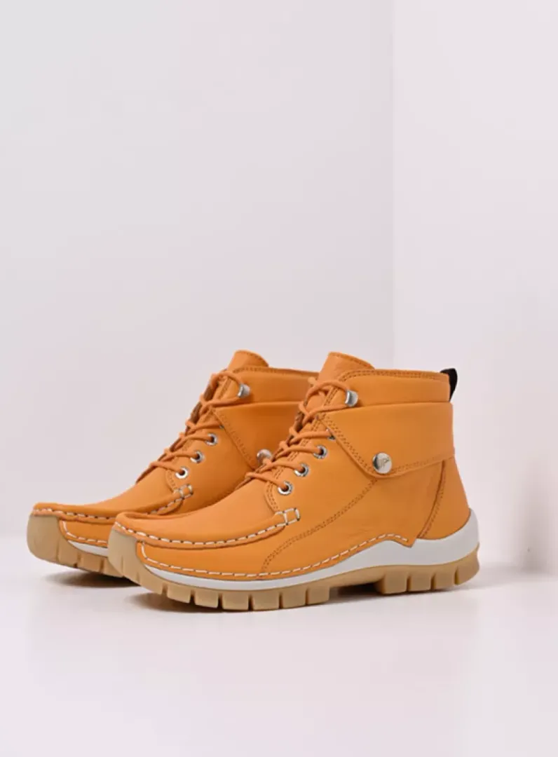 DAMES Wolky Hoge Veterschoenen<Jump Summer - lichtoranje leer