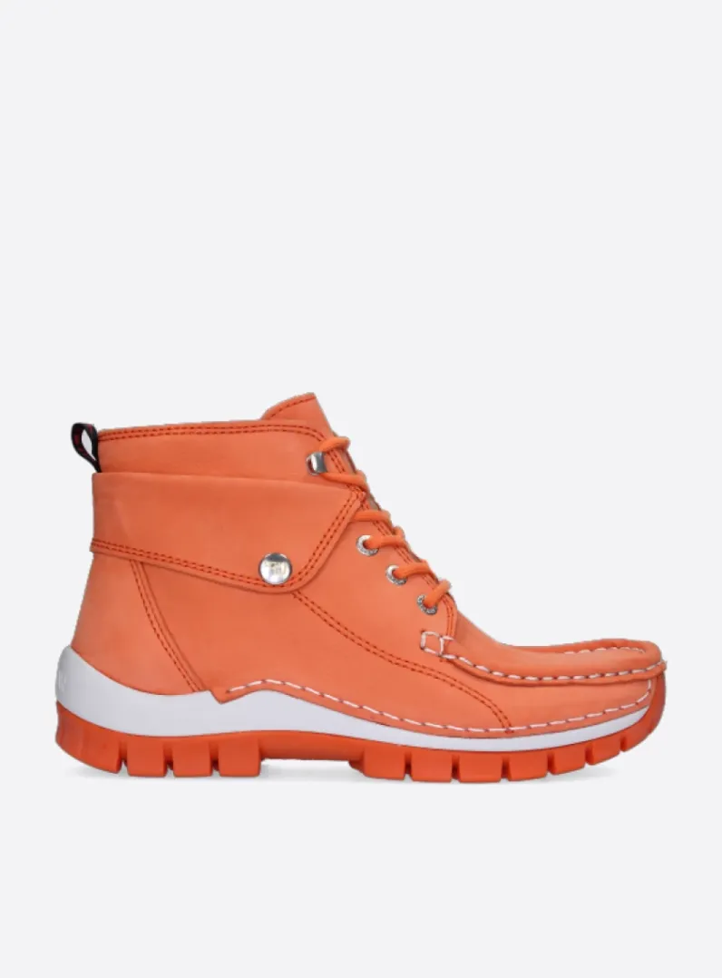 DAMES Wolky Hoge Veterschoenen<Jump Summer - oranje nubuck