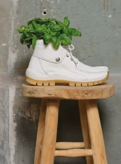 DAMES Wolky Hoge Veterschoenen<Jump Summer - wit leer