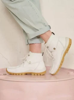 DAMES Wolky Hoge Veterschoenen<Jump Summer - wit leer