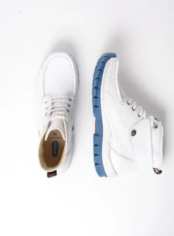 DAMES Wolky Hoge Veterschoenen<Jump Summer - wit/blauw leer