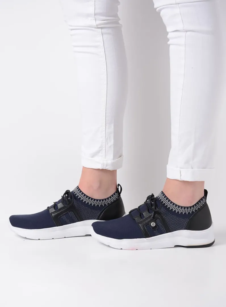 DAMES Wolky Lage Veterschoenen<Kalona - blauw 3D knitting