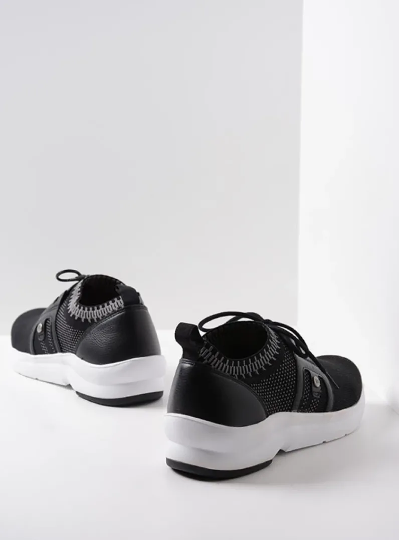 DAMES Wolky Lage Veterschoenen<Kalona - zwart 3D knitting