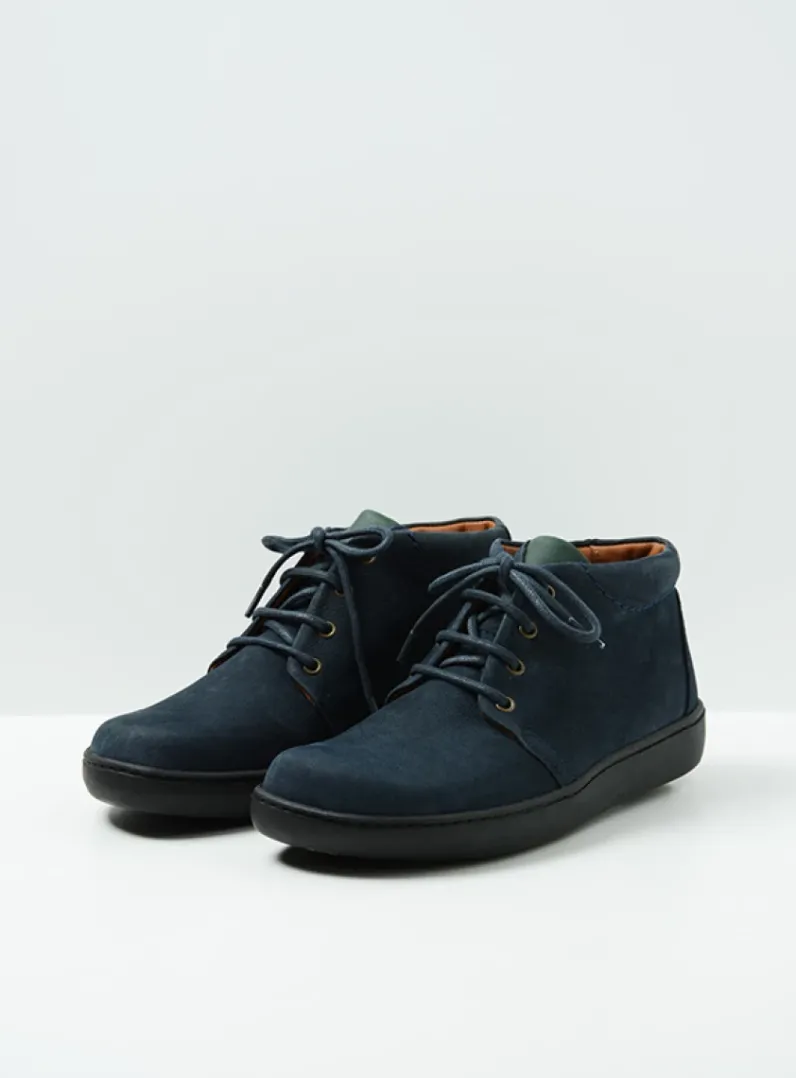 Heren Wolky Veterschoenen Heren|Nette Schoenen Heren<Kansas Men - blauw nubuck