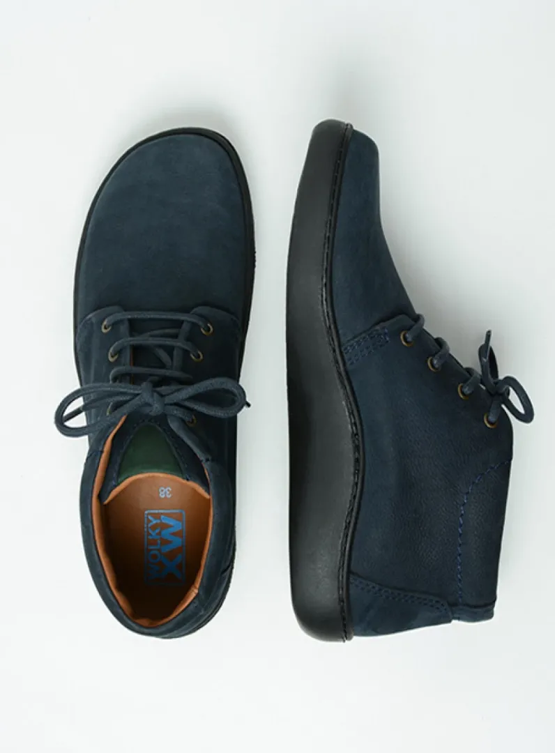 Heren Wolky Veterschoenen Heren|Nette Schoenen Heren<Kansas Men - blauw nubuck