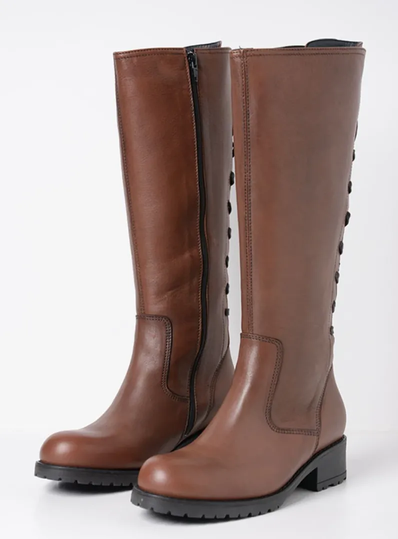 DAMES Wolky Lange Laarzen|Herfst/Winter<Lascana F2F - cognac leer