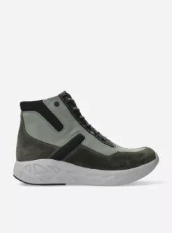 DAMES Wolky Hoge Veterschoenen|Wandelschoenen<Leap - grijsgroen combi leer