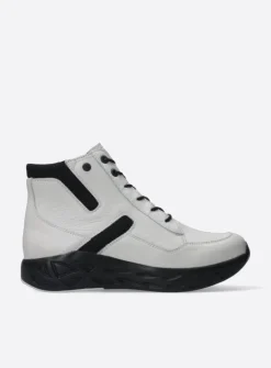 DAMES Wolky Hoge Veterschoenen|Wandelschoenen<Leap - wit combi leer