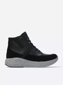 DAMES Wolky Hoge Veterschoenen|Wandelschoenen<Leap - zwart combi leer