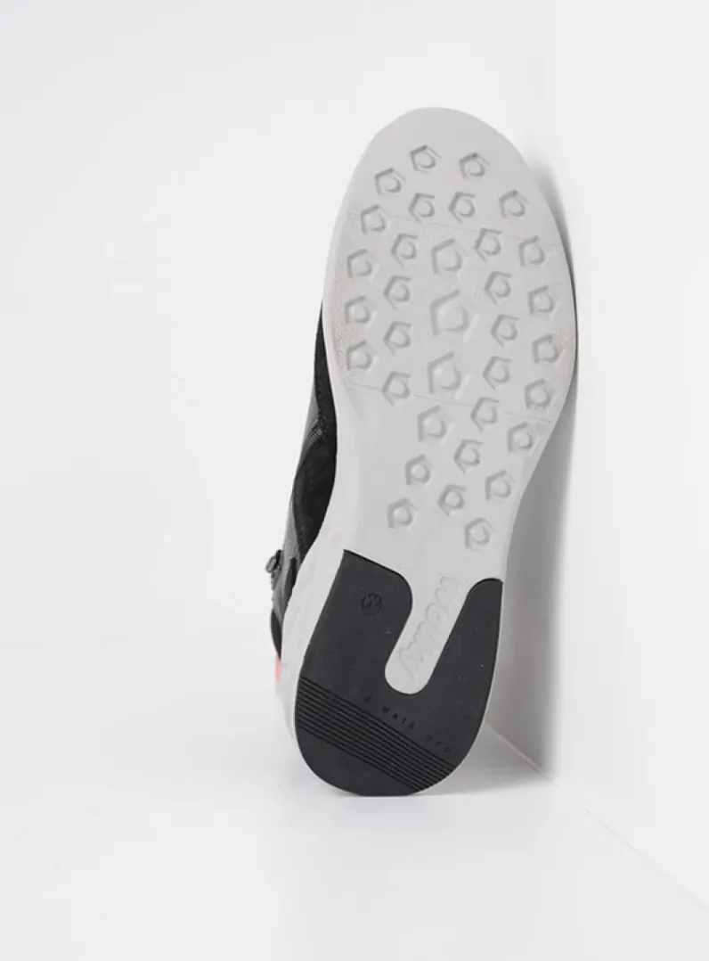 DAMES Wolky Hoge Veterschoenen|Wandelschoenen<Leap - zwart combi leer