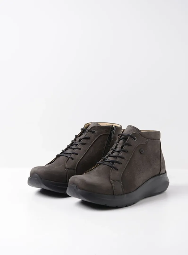 DAMES Wolky Hoge Veterschoenen|Wandelschoenen<Lima - asfalt nubuck