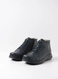 DAMES Wolky Hoge Veterschoenen|Wandelschoenen<Lima - blauw leer
