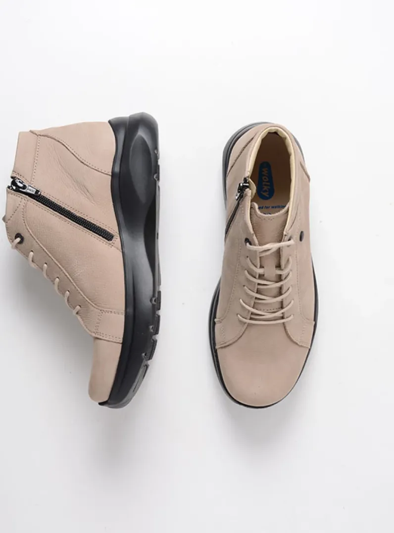 DAMES Wolky Hoge Veterschoenen|Wandelschoenen<Lima - safari nubuck