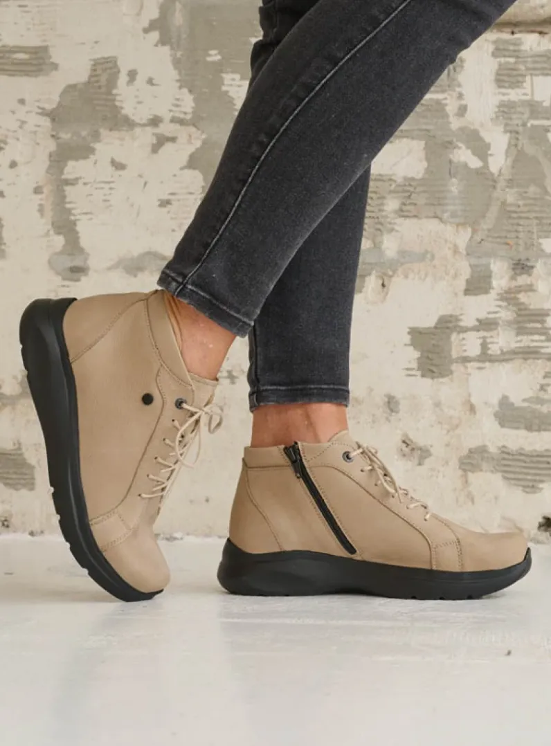 DAMES Wolky Hoge Veterschoenen|Wandelschoenen<Lima - safari nubuck