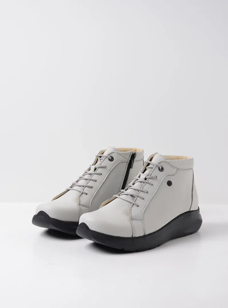 DAMES Wolky Hoge Veterschoenen|Wandelschoenen<Lima - wol wit leer