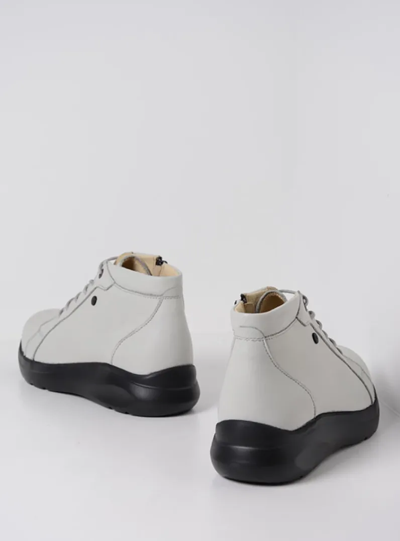 DAMES Wolky Hoge Veterschoenen|Wandelschoenen<Lima - wol wit leer
