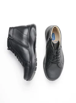 DAMES Wolky Hoge Veterschoenen|Wandelschoenen<Lima - zwart leer