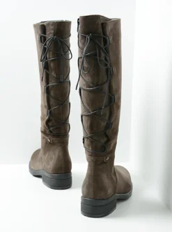 DAMES Wolky Veterlaarzen|Lange Laarzen<Longview - donkerbruin suede