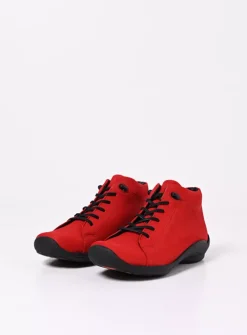 DAMES Wolky Lage Veterschoenen|Herfst/Winter<Louise - donkerrood nubuck