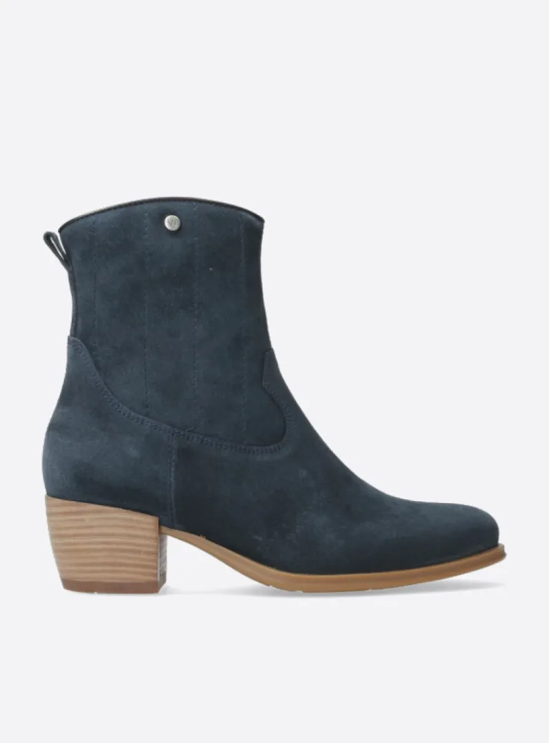 DAMES Wolky Cowboylaarzen|Enkellaarsjes<Lubbock - blauw zomer suede