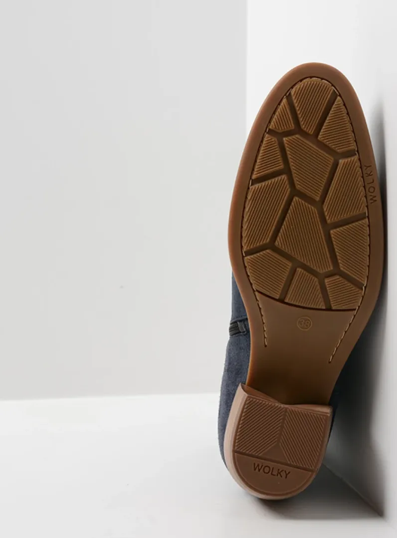 DAMES Wolky Cowboylaarzen|Enkellaarsjes<Lubbock - blauw zomer suede