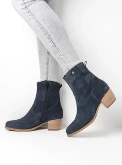 DAMES Wolky Cowboylaarzen|Enkellaarsjes<Lubbock - blauw zomer suede